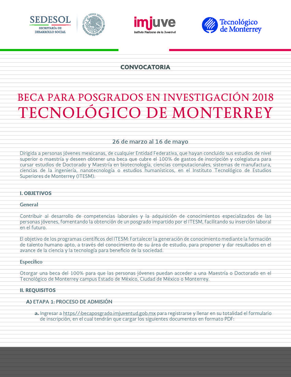 Convocatoria BecasTecM 1 Página 1