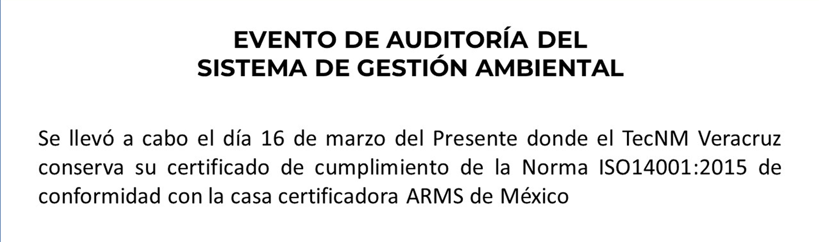 Evento de Auditoría del Sistema de Gestión de Calidad
