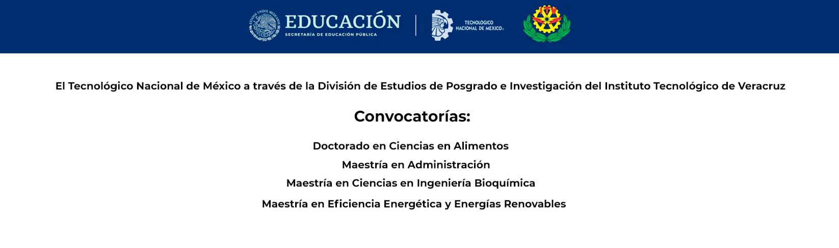 Convocatorías de Posgrados del TecNM Veracruz