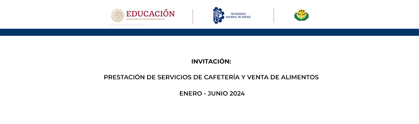 Invitación Servicio de Cafetería Enero 2024